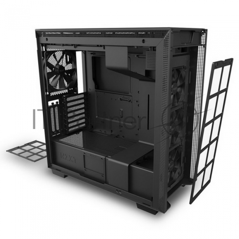 Корпус NZXT CA-H710I-B1 H710i Mid Tower Black/Black Chassis with Smart Device 2, 3x120, 1x140mm Aer F Case Fans, 2xLED Strips and Vertical GPU Mount