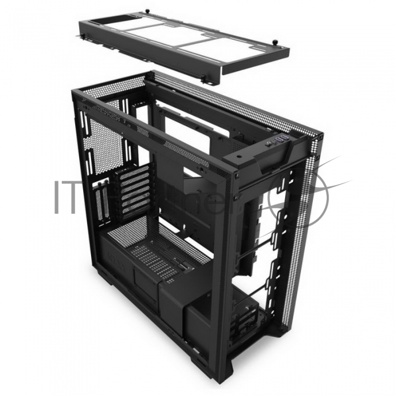 Корпус NZXT CA-H710I-B1 H710i Mid Tower Black/Black Chassis with Smart Device 2, 3x120, 1x140mm Aer F Case Fans, 2xLED Strips and Vertical GPU Mount