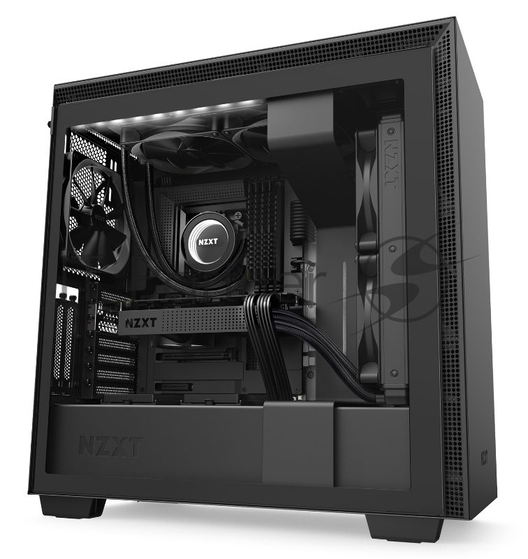 Корпус NZXT CA-H710I-B1 H710i Mid Tower Black/Black Chassis with Smart Device 2, 3x120, 1x140mm Aer F Case Fans, 2xLED Strips and Vertical GPU Mount