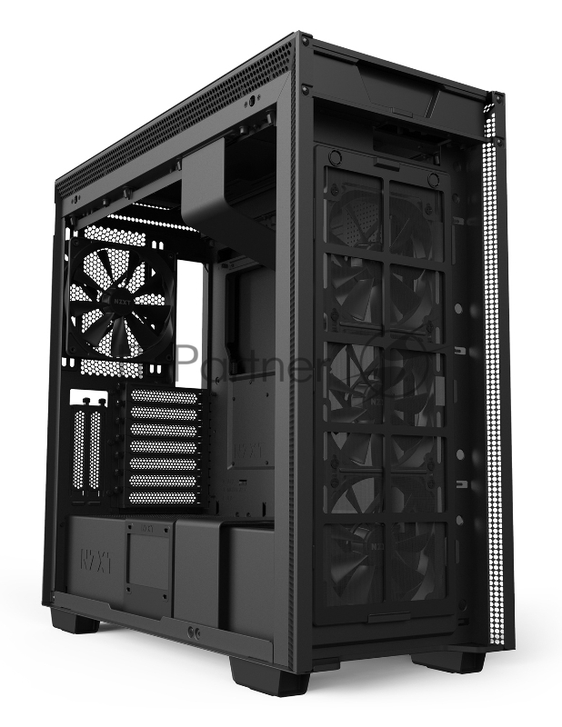 Корпус NZXT CA-H710I-B1 H710i Mid Tower Black/Black Chassis with Smart Device 2, 3x120, 1x140mm Aer F Case Fans, 2xLED Strips and Vertical GPU Mount