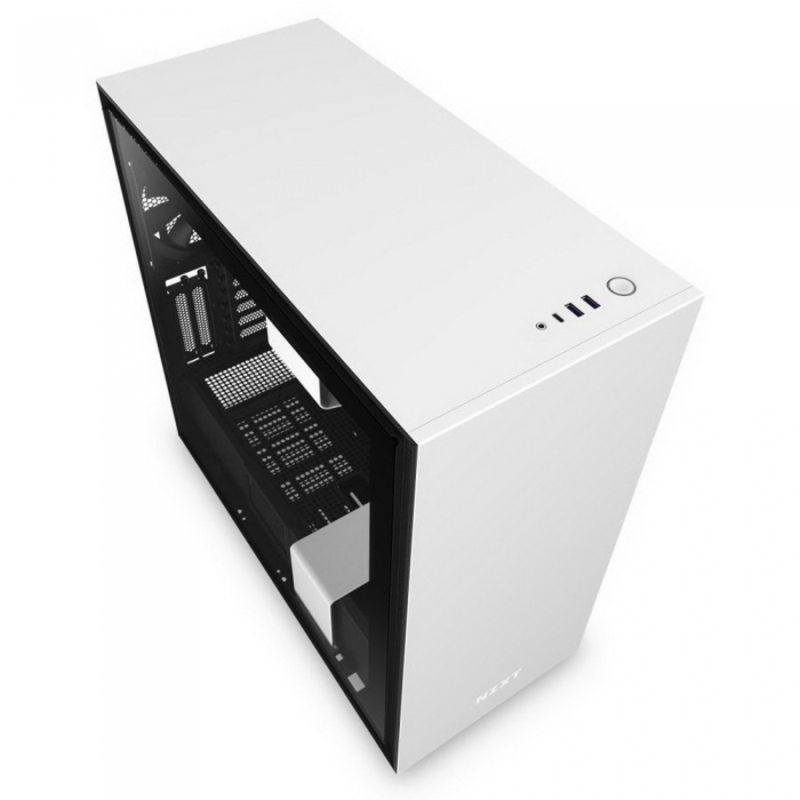 Корпус NZXT CA-H710I-W1 H710i Mid Tower White/Black Chassis with Smart Device 2, 3x120, 1x140mm Aer F Case Fans, 2xLED Strips and Vertical GPU Mount
