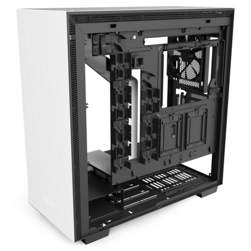 Корпус NZXT CA-H710I-W1 H710i Mid Tower White/Black Chassis with Smart Device 2, 3x120, 1x140mm Aer F Case Fans, 2xLED Strips and Vertical GPU Mount