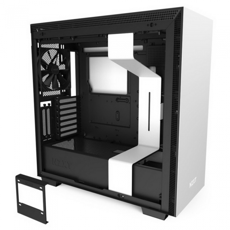 Корпус NZXT CA-H710I-W1 H710i Mid Tower White/Black Chassis with Smart Device 2, 3x120, 1x140mm Aer F Case Fans, 2xLED Strips and Vertical GPU Mount