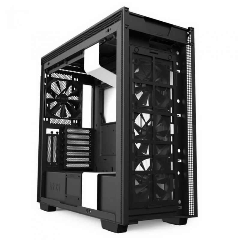 Корпус NZXT CA-H710I-W1 H710i Mid Tower White/Black Chassis with Smart Device 2, 3x120, 1x140mm Aer F Case Fans, 2xLED Strips and Vertical GPU Mount