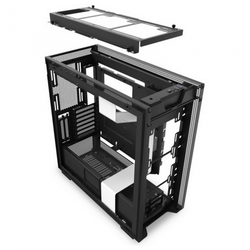 Корпус NZXT CA-H710I-W1 H710i Mid Tower White/Black Chassis with Smart Device 2, 3x120, 1x140mm Aer F Case Fans, 2xLED Strips and Vertical GPU Mount