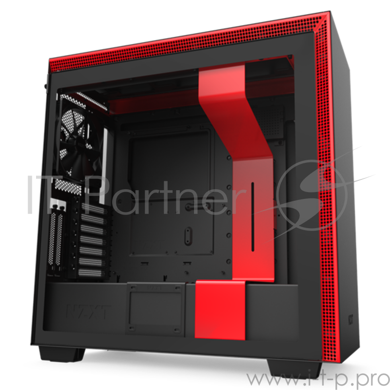 Корпус NZXT CA-H710I-BR H710i Mid Tower Black/Red Chassis with Smart Device 2, 3x120, 1x140mm Aer F Case Fans, 2xLED Strips and Vertical GPU Mount