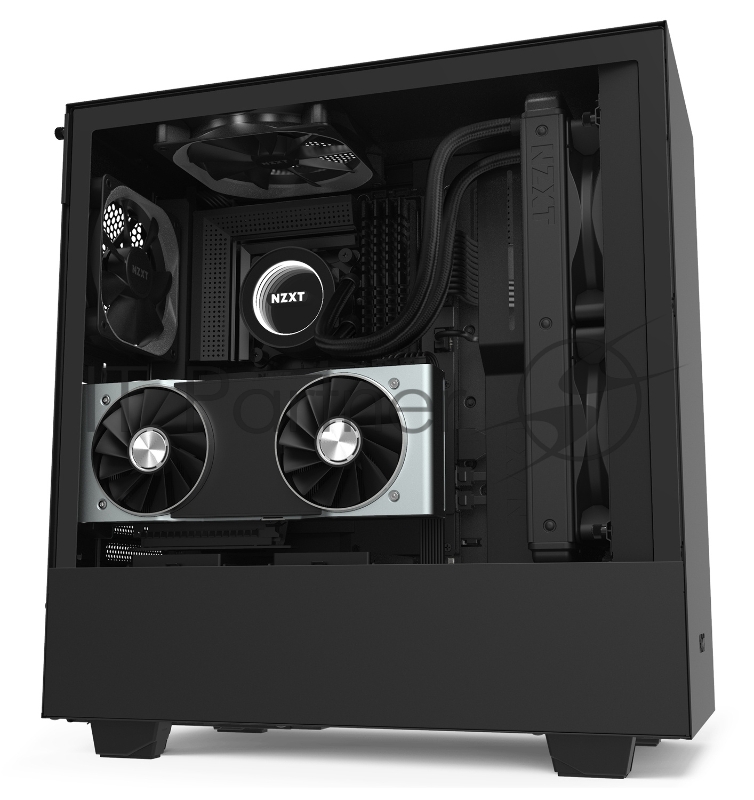 Корпус NZXT CA-H510I-B1 H510i Compact Mid Tower Black/Black Chassis with Smart Device 2, 2x120mm Aer F Case Fans, 2xLED Strips and Vertical GPU Mount