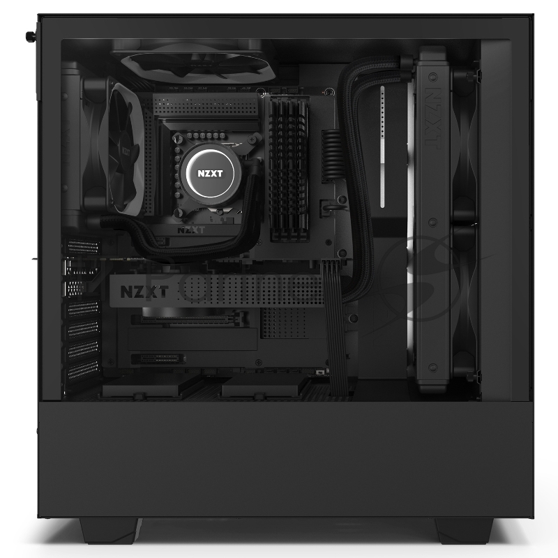 Корпус NZXT CA-H510I-B1 H510i Compact Mid Tower Black/Black Chassis with Smart Device 2, 2x120mm Aer F Case Fans, 2xLED Strips and Vertical GPU Mount