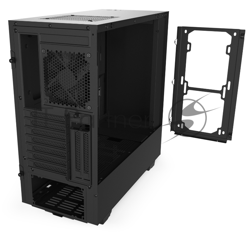 Корпус NZXT CA-H510I-B1 H510i Compact Mid Tower Black/Black Chassis with Smart Device 2, 2x120mm Aer F Case Fans, 2xLED Strips and Vertical GPU Mount