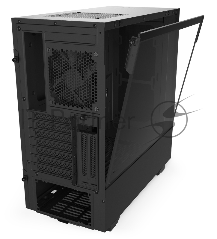 Корпус NZXT CA-H510I-B1 H510i Compact Mid Tower Black/Black Chassis with Smart Device 2, 2x120mm Aer F Case Fans, 2xLED Strips and Vertical GPU Mount