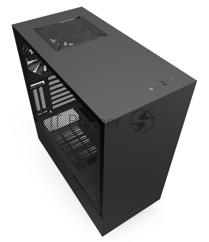Корпус NZXT CA-H510I-B1 H510i Compact Mid Tower Black/Black Chassis with Smart Device 2, 2x120mm Aer F Case Fans, 2xLED Strips and Vertical GPU Mount