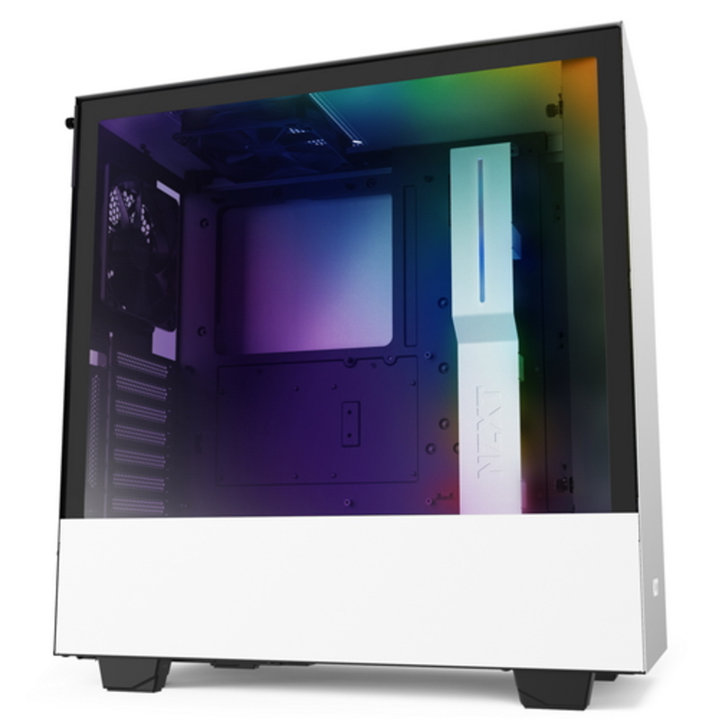 Корпус NZXT CA-H510I-W1 H510i Compact Mid Tower White/Black Chassis with Smart Device 2, 2x120mm Aer F Case Fans, 2xLED Strips and Vertical GPU Mount