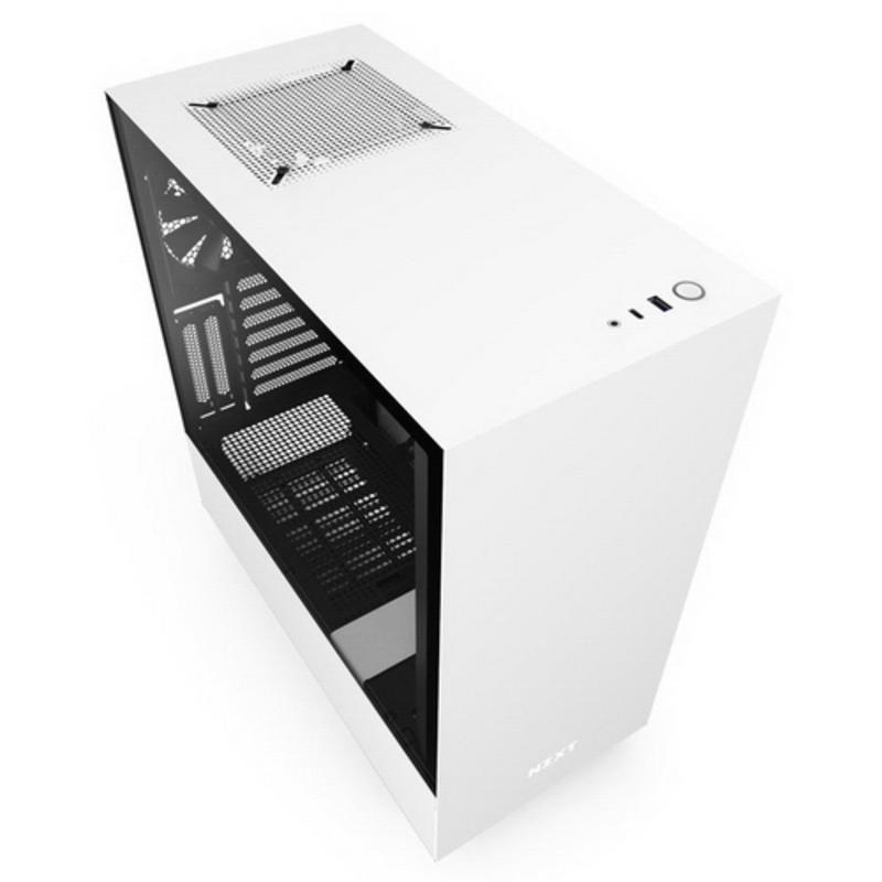 Корпус NZXT CA-H510I-W1 H510i Compact Mid Tower White/Black Chassis with Smart Device 2, 2x120mm Aer F Case Fans, 2xLED Strips and Vertical GPU Mount