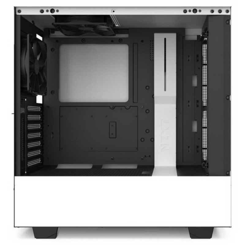 Корпус NZXT CA-H510I-W1 H510i Compact Mid Tower White/Black Chassis with Smart Device 2, 2x120mm Aer F Case Fans, 2xLED Strips and Vertical GPU Mount