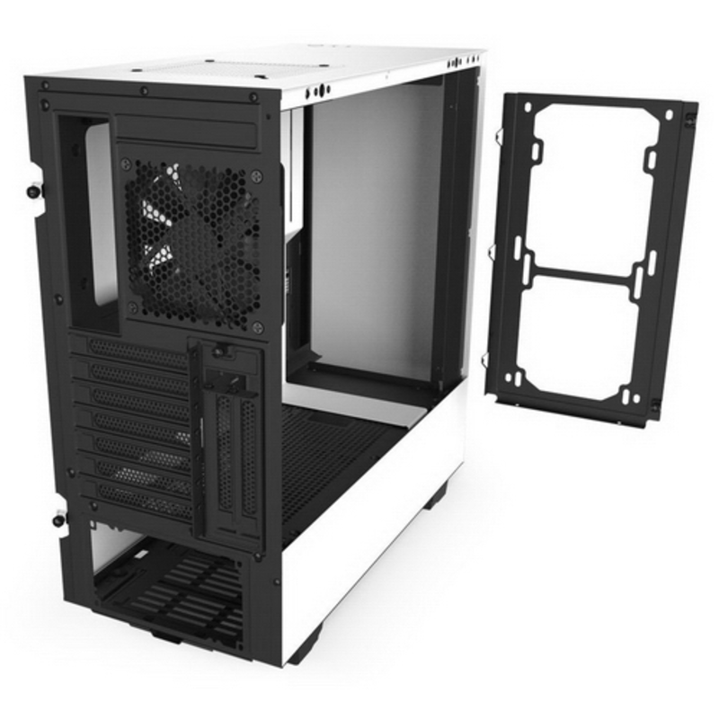 Корпус NZXT CA-H510I-W1 H510i Compact Mid Tower White/Black Chassis with Smart Device 2, 2x120mm Aer F Case Fans, 2xLED Strips and Vertical GPU Mount