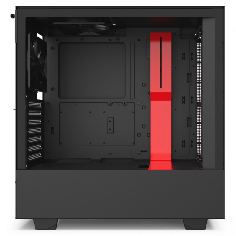 Корпус NZXT CA-H510I-BR H510i Compact Mid Tower Black/Red Chassis with Smart Device 2, 2x120mm Aer F Case Fans, 2xLED Strips and Vertical GPU Mount