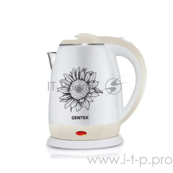 Чайник Centek CT-1026 BEIGE (бежевый +рисунок) 1.8л, 2000W, двухслойный корпус