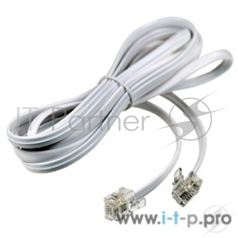 Кабель REXANT (18-3021) Телефонный удлинитель 2М белый
