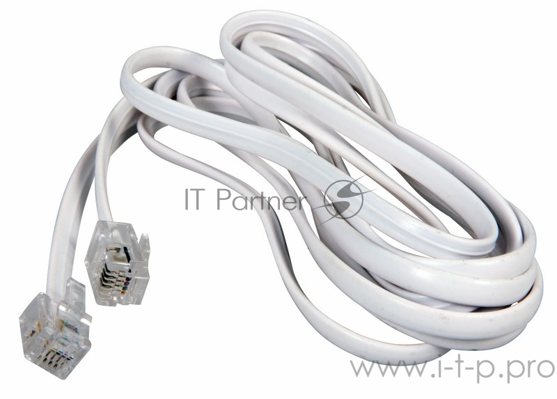 Кабель REXANT (18-3021) Телефонный удлинитель 2М белый