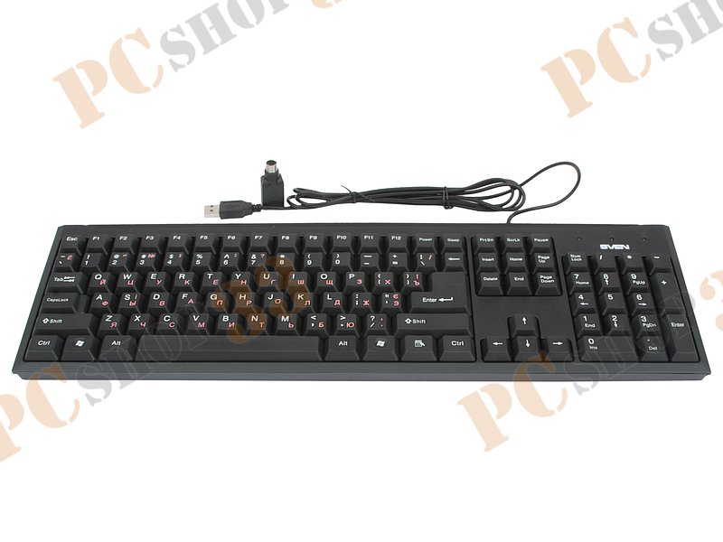 Клавиатура Sven Standard 303 Power, 104+2кн., черный (PS/2, USB)