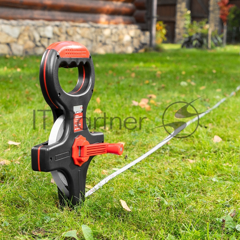 MATRIX Рулетка геодезическая, 50 м х 12,5 мм, металлическая лента, открытый корпус// MASTER 31445