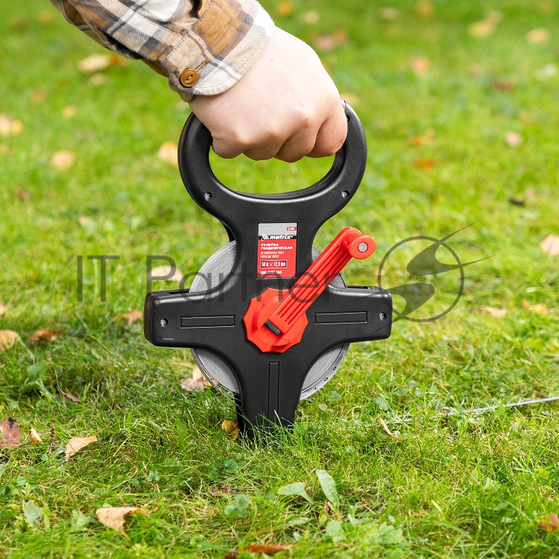 MATRIX Рулетка геодезическая, 50 м х 12,5 мм, металлическая лента, открытый корпус// MASTER 31445