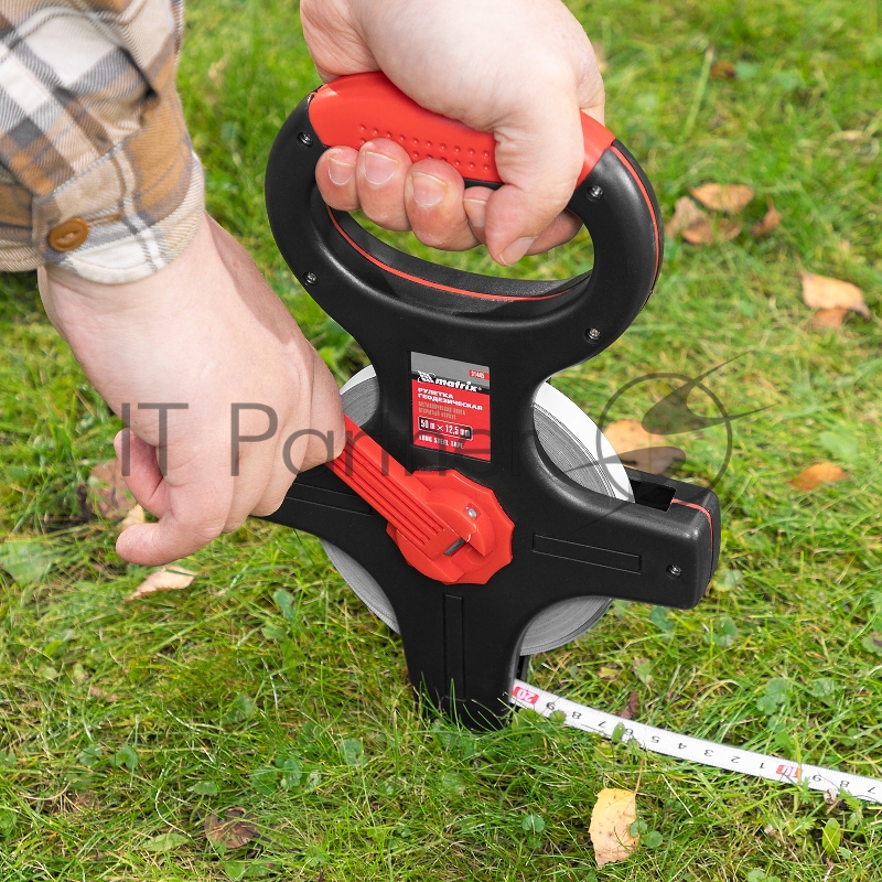 MATRIX Рулетка геодезическая, 50 м х 12,5 мм, металлическая лента, открытый корпус// MASTER 31445