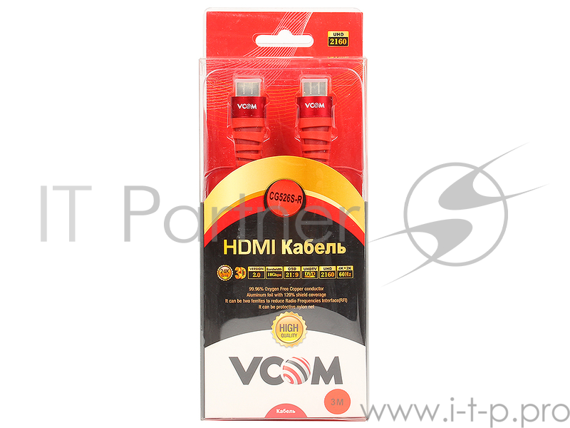 Кабель VCOM CG526S-3MR Кабель HDMI 19M/M ver 2.0 ,3m Blister