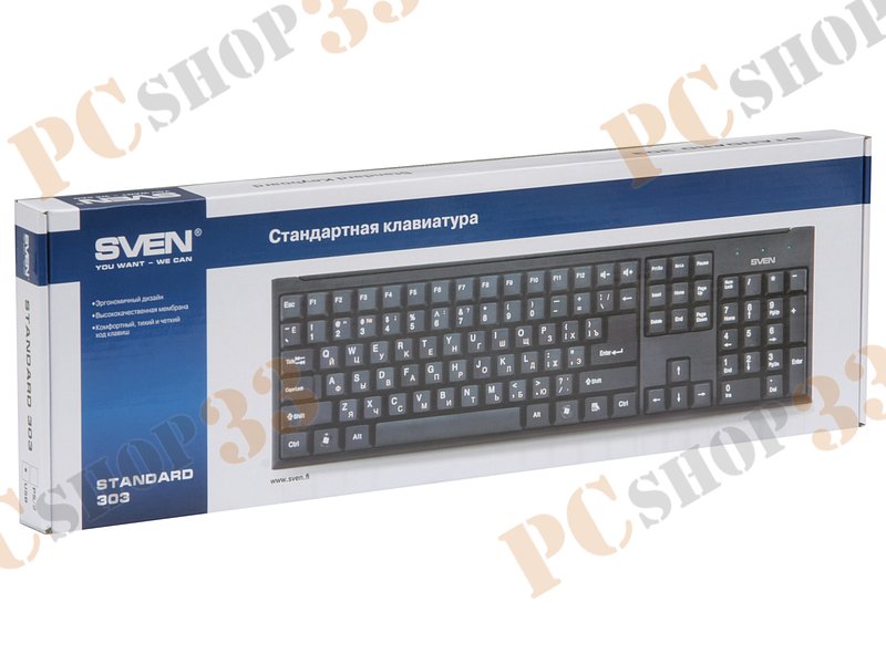 Клавиатура Sven Standard 303, 104+2кн., черный (USB)