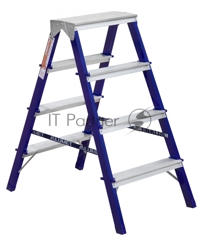 Алюмет Двухсторонняя стремянка стальная MD M8204