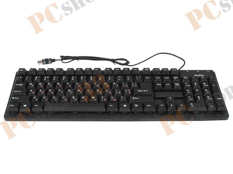 Клавиатура Sven Standard 301, 104+1кн., водостойкая, черный (USB)