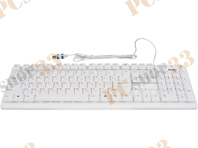 Клавиатура Sven Standard 301, 104+1кн., водостойкая, белый (USB)