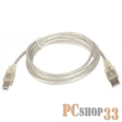 Кабель TELECOM Кабель (VUS6900T-3MTP) USB2.0 AM/BM 3m прозрачная изоляция 6937510854738