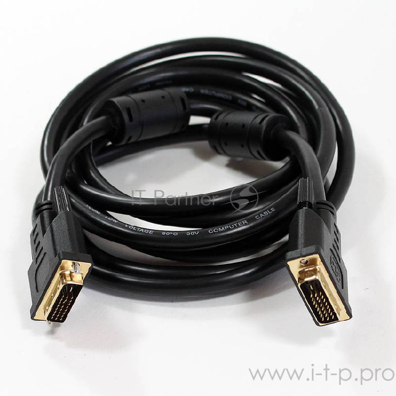 Кабель VCOM VDV6300-3M Кабель DVI-DVI Dual Link (25M-25M), 3m, 2 фильтра