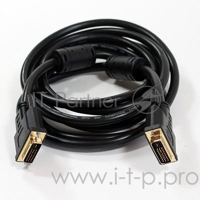 Кабель VCOM VDV6300-3M Кабель DVI-DVI Dual Link (25M-25M), 3m, 2 фильтра