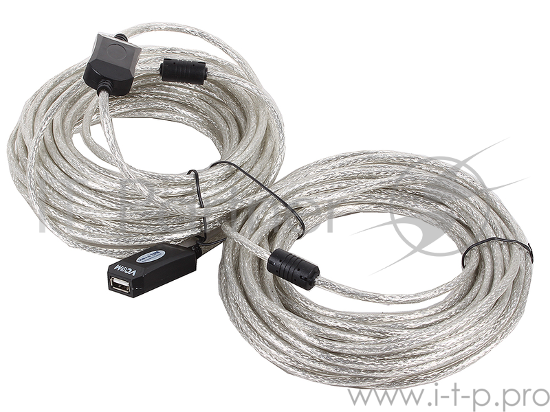 Кабель VCOM VUS7049-20M Кабель-адаптер USB2.0-repeater, удлинительный активный Am--Af 20м