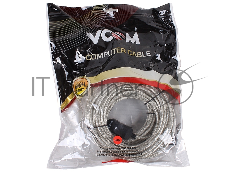 Кабель VCOM VUS7049-20M Кабель-адаптер USB2.0-repeater, удлинительный активный Am--Af 20м