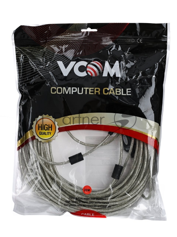 Кабель VCOM VUS7049-20M Кабель-адаптер USB2.0-repeater, удлинительный активный Am--Af 20м