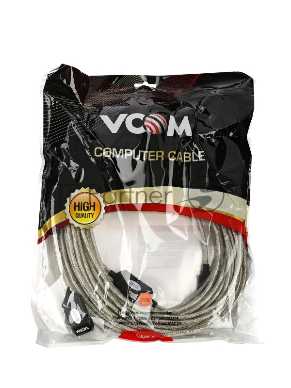 Кабель VCOM VUS7049-20M Кабель-адаптер USB2.0-repeater, удлинительный активный Am--Af 20м