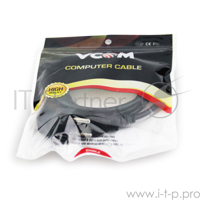 Кабель VCOM CE022-CU 1.8M Кабель питания для ноутбуков 1.8М 3G0.5mm 220V VDE стандарт