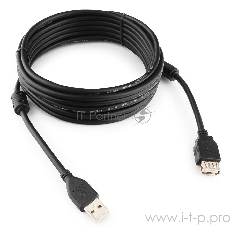 Кабель Gembird/Cablexpert CCF2-USB2-AMAF-15 USB 2.0 Pro Кабель , AM/AF, 4.5м, экран, 2феррит.кольца, черный, пакет