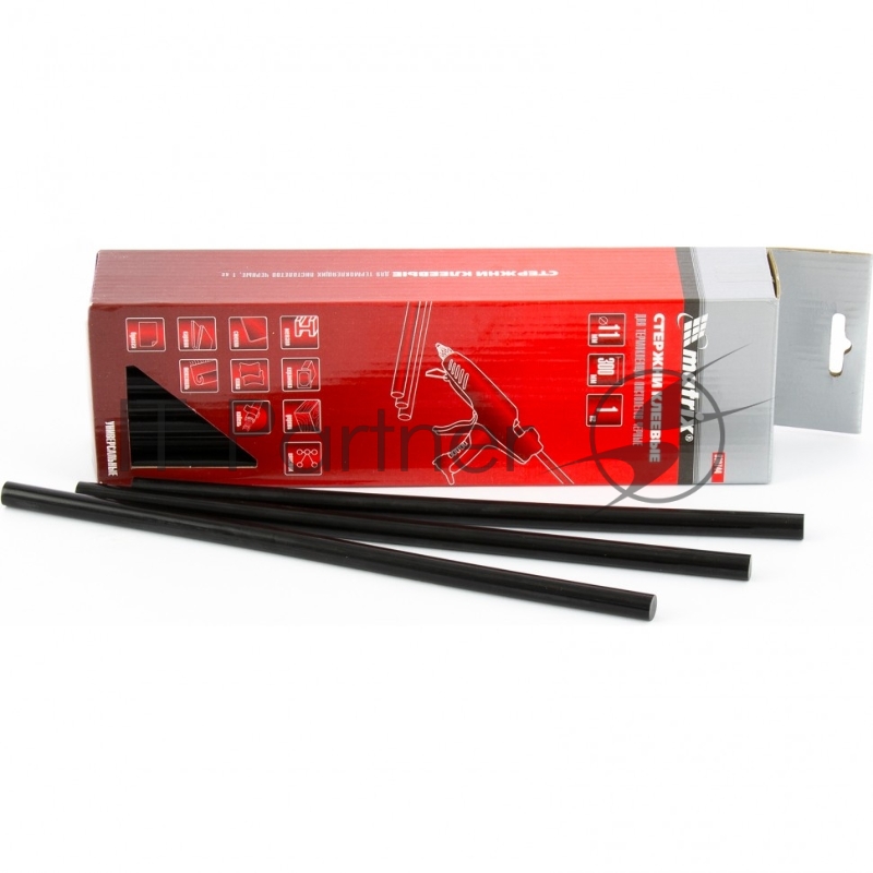 MATRIX Стержни клеевые, 11 мм, L-300 мм, 34 шт, чёрный// MATRIX 930744