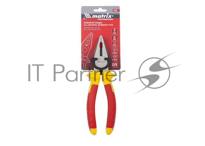 MATRIX Плоскогубцы комбинированные, Insulated, 180мм, двухкомпонентные рукоятки// PROFESSIONAL 16903