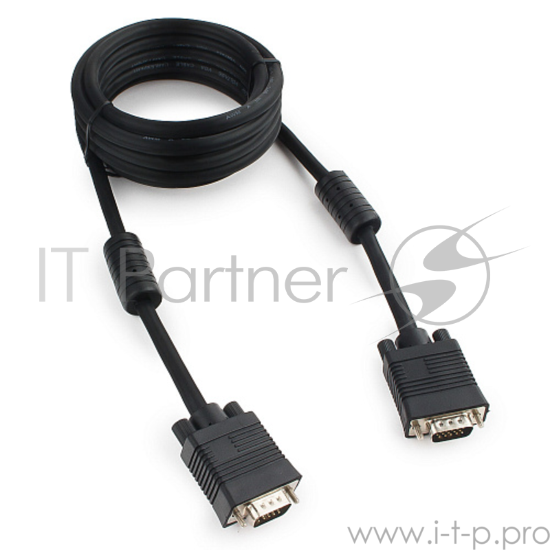 Кабель Gembird/Cablexpert CC-PPVGA-10-B, Кабель VGA Premium , 15M/15M, 3.0м, черный, тройной экран, феррит.кольца