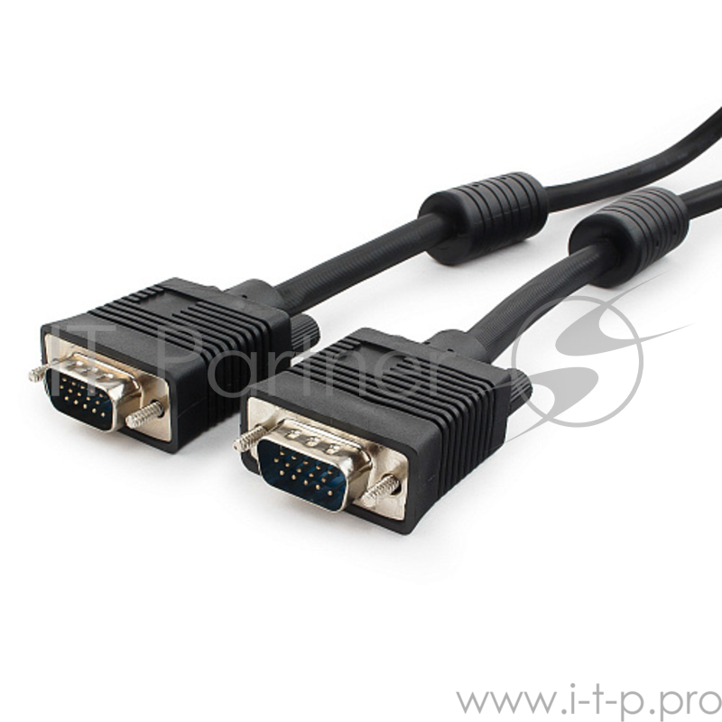 Кабель Gembird/Cablexpert CC-PPVGA-10-B, Кабель VGA Premium , 15M/15M, 3.0м, черный, тройной экран, феррит.кольца