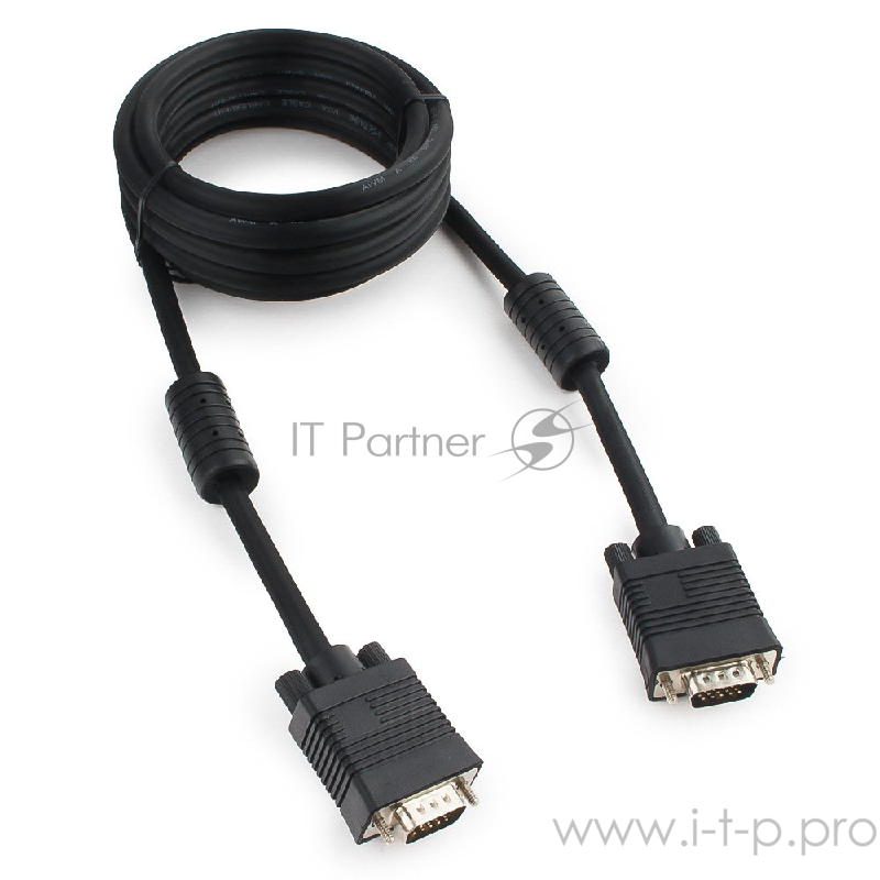 Кабель Gembird/Cablexpert CC-PPVGA-10-B, Кабель VGA Premium , 15M/15M, 3.0м, черный, тройной экран, феррит.кольца