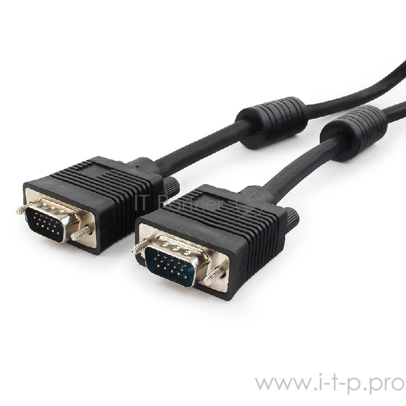 Кабель Gembird/Cablexpert CC-PPVGA-10-B, Кабель VGA Premium , 15M/15M, 3.0м, черный, тройной экран, феррит.кольца