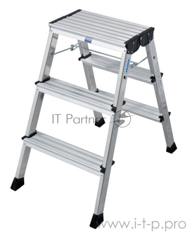 Krause ROLLY Лестница двусторонняя складная, ступенек 2x3, алюм 130068