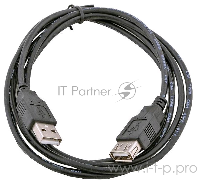 Кабель Gembird/Cablexpert CC-USB2-AMAF-6B USB 2.0 кабель удлинительный 1.8м AM/AF ,черный, пакет