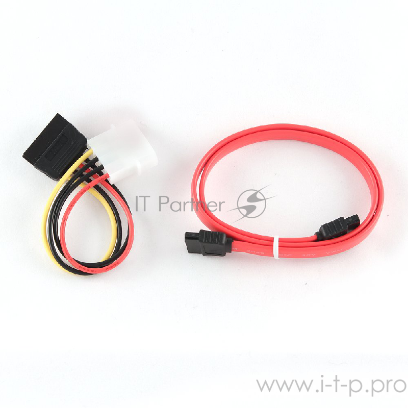 Кабель Gembird/Cablexpert Кабель SATA интерфейсный (48см) 7pin/7pin и питания (15см) 4pin/15pin(CC-SATA)